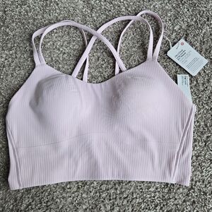 Lululemon like a cloud ribbed bra meadowsweet pink 6